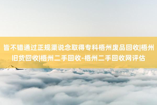 皆不错通过正规渠说念取得专科梧州废品回收|梧州旧货回收|梧州二手回收-梧州二手回收网评估